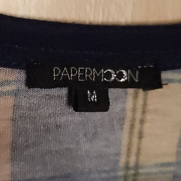 Papermoon Navy Yellow Plaid Soft Oversized Kimono Medium - Picture 4 of 6